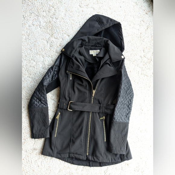 Michael Kors Black quilted trench coat - Picture 1 of 4